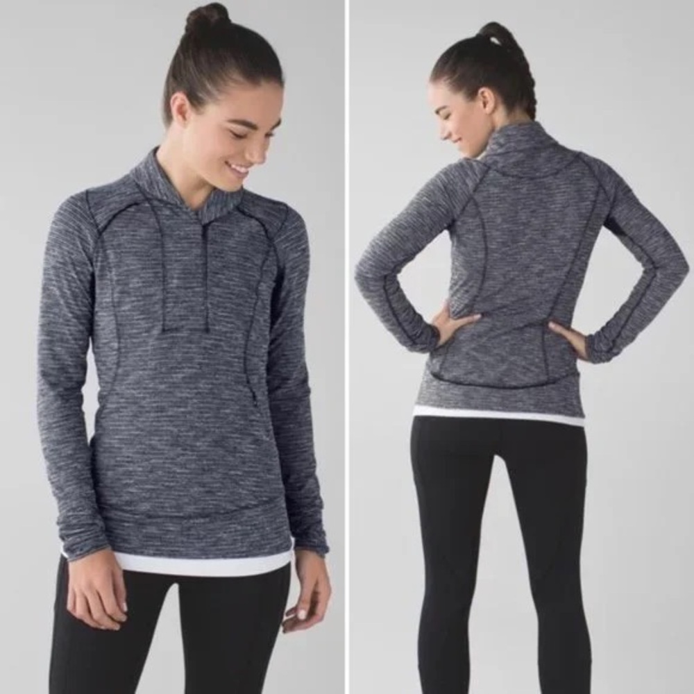 LULULEMON COCO PIQUE/BLACK THINK FAST PULLOVER